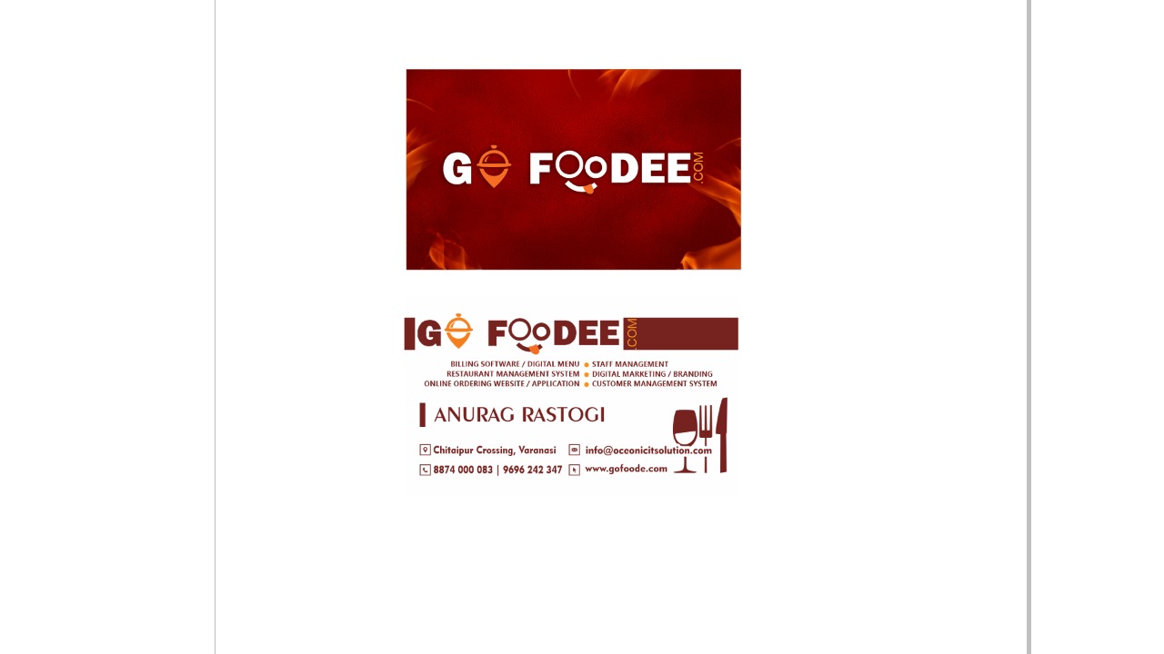 go foodee visiting card